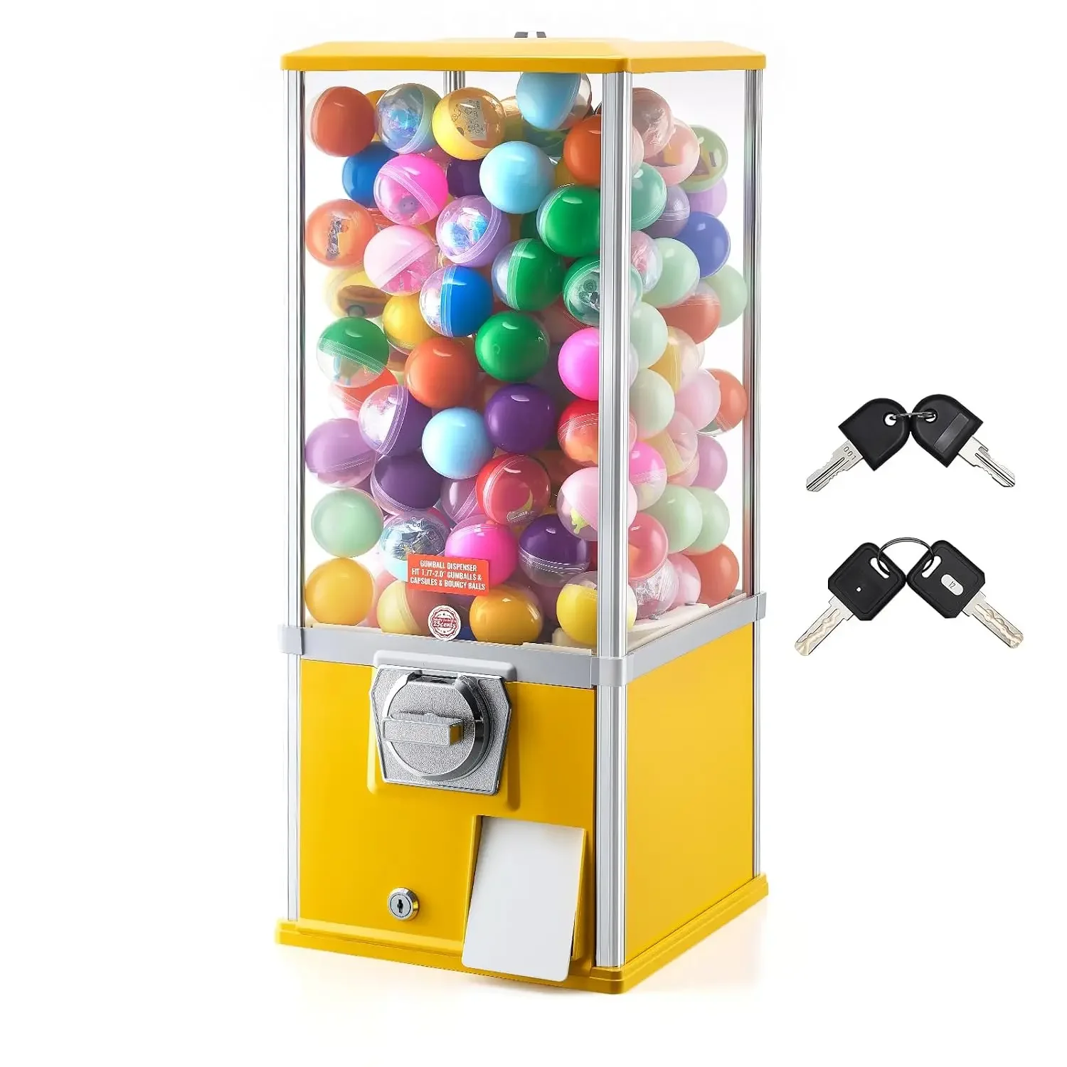 Gumball Machine, 25 inch Height Candy Vending Machine Dispenser, 25-Cent Vending Machines for Shopping Malls, Supermarkets
