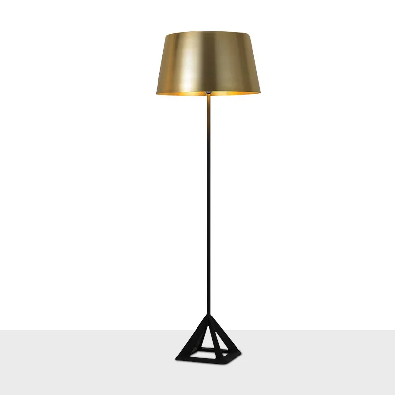 

Simple creative villa living room bedroom study lamp vertical triangle model room golden floor lamp