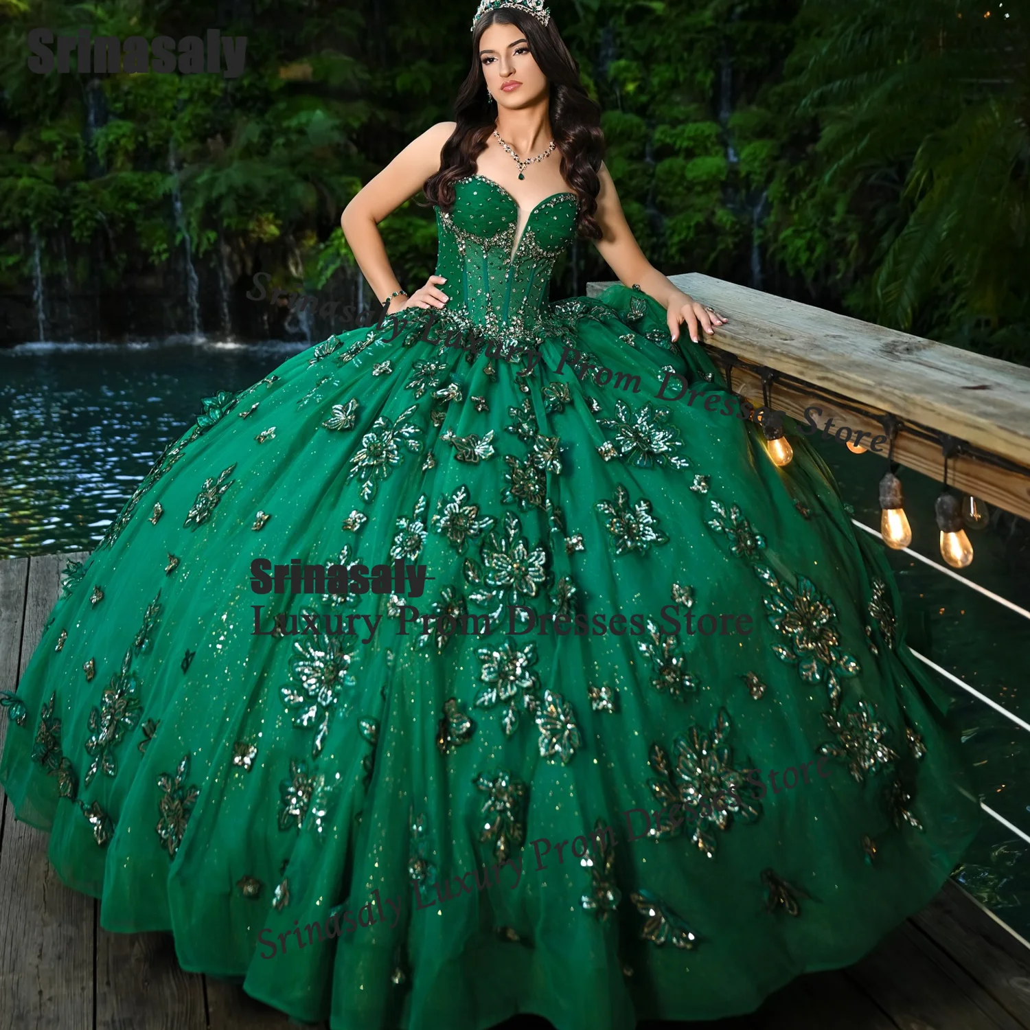 Princess Handmade Ball Gown Quinceanera Dresses Customized Crystal Jewelry Birthday Sweet 16 Gowns Appliques Vestidos De 15 Años view 2