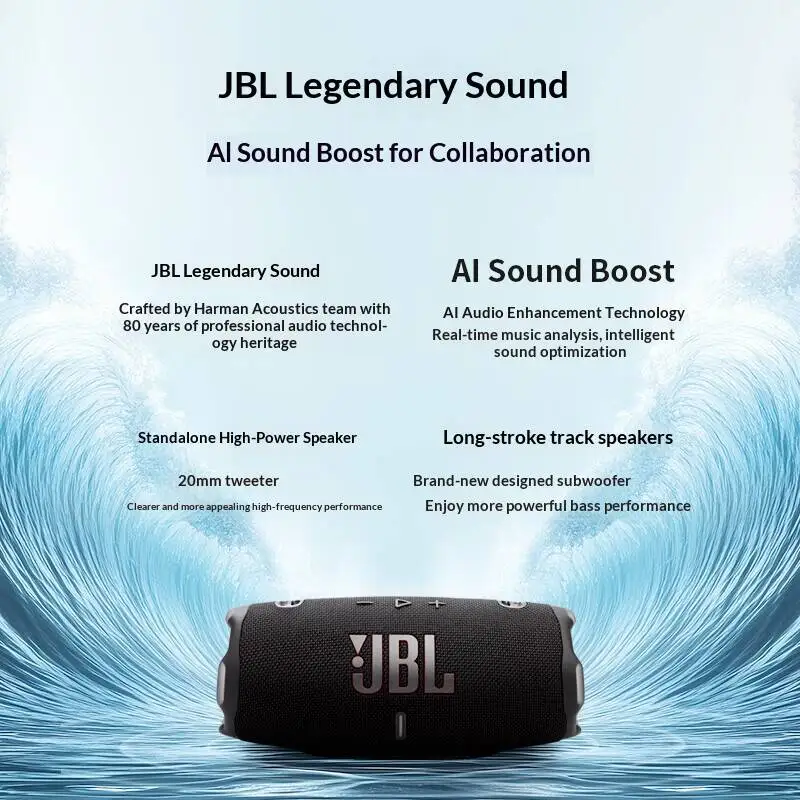 Fir Valley Smooth Bass JBL CHARGE6 Bluetooth Speaker RGB Handsfree IP67 Waterproof Dual Driver TF Card Wireless Stereo Audio
