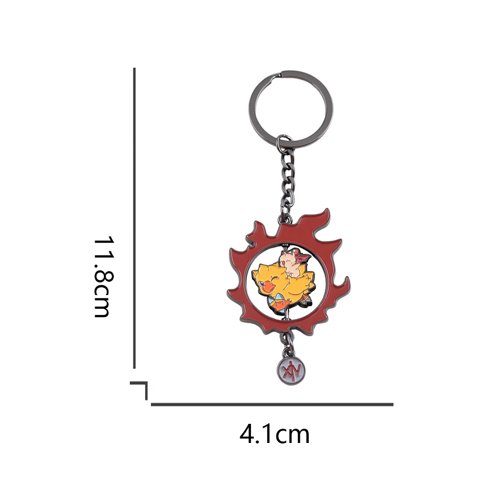 Chocobo And Mogli  Keychain Character Role-Playing Game Final Fantasy Keyring Cute Mascot Accessory Fan Gift