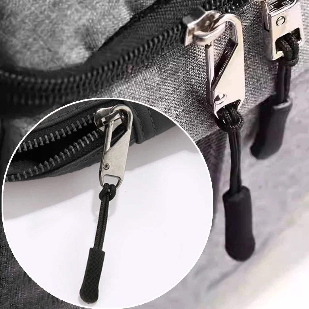 Quick Instant Zipper Repair Kit Universal Zipper Pulls with Cord Metal Zipper Sliders Replacement Bags Clothes Extend Puller