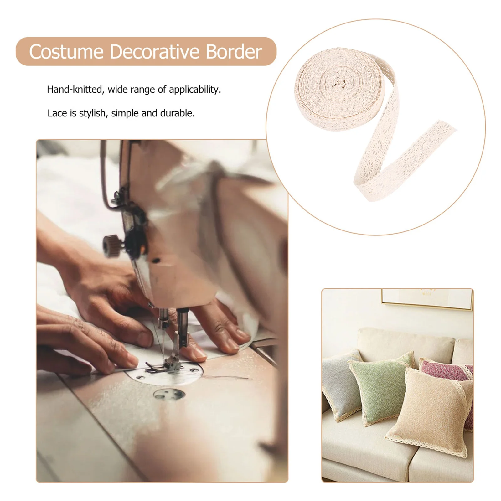 

1 Roll Sofa Cushion Floral Embroidery Lace Trim Cotton Lace Ribbon Roll for Sewing Craft DIY Clothing Decoration