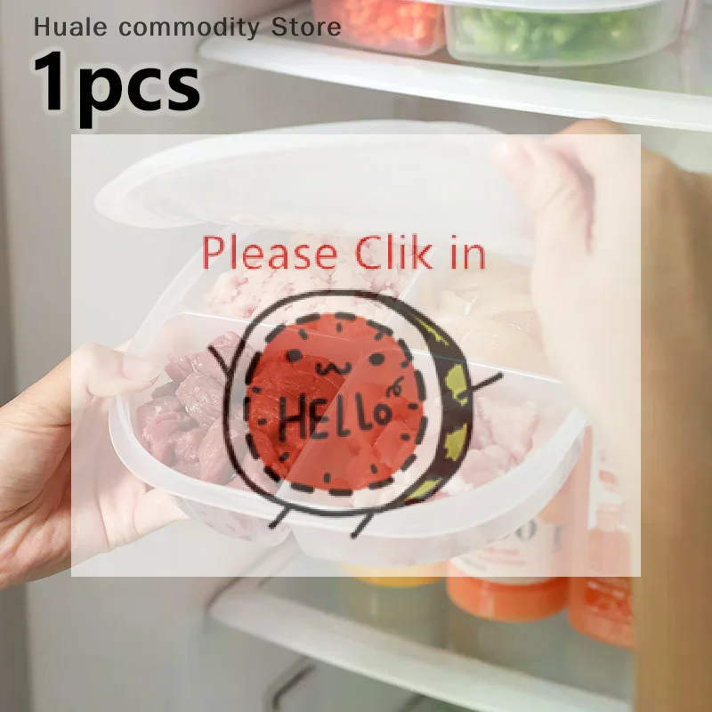 

4-Grids Clear Plastic Fridge Food Storage Box With Lid Sealed Fresh-Keeping Container For Freezer Fresh Fruit Kitchen Organizer