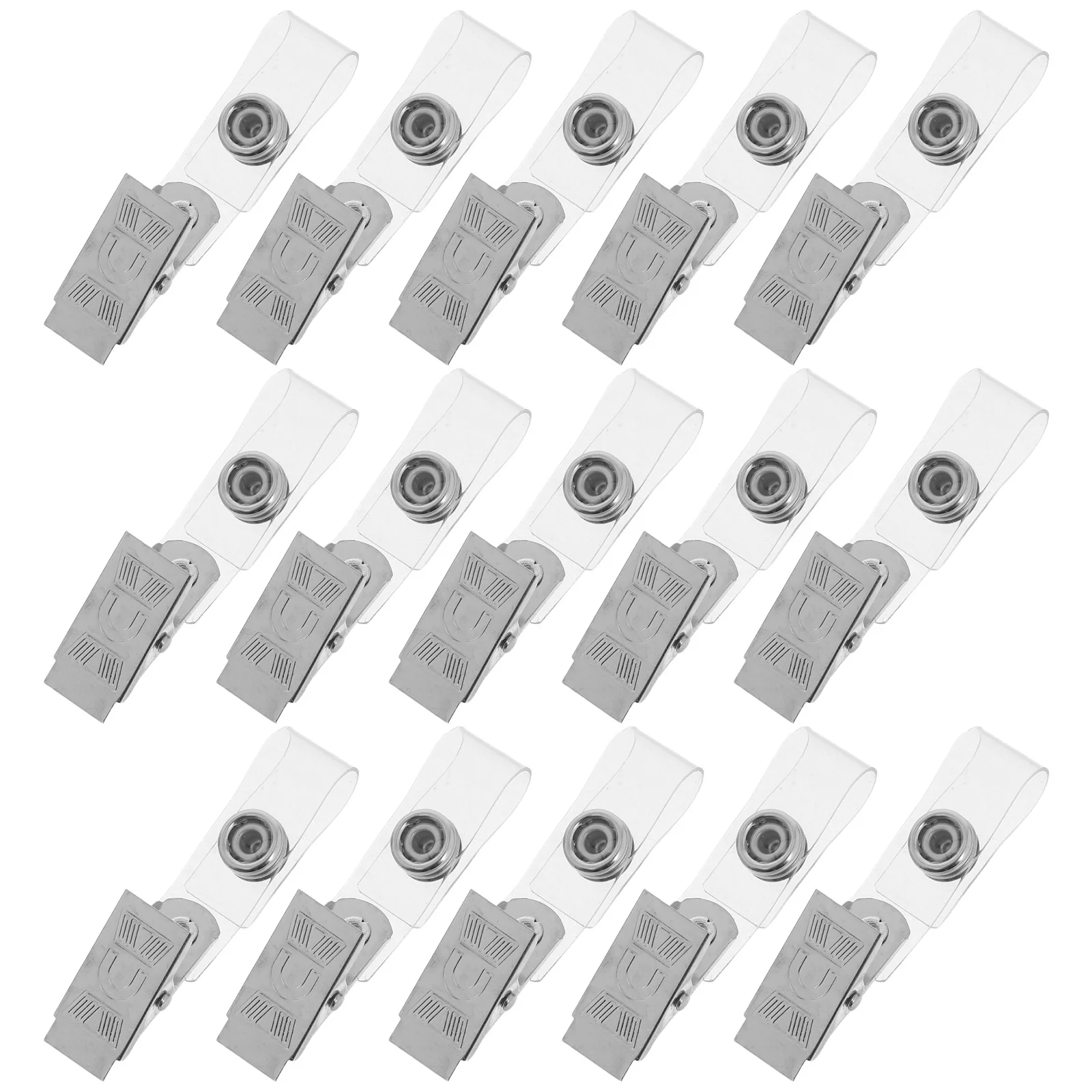 

40Pcs Metal Badge Clips Double-Sided Clear PVC Id Card Holders for Office Work Conferences Metal Badge Holder