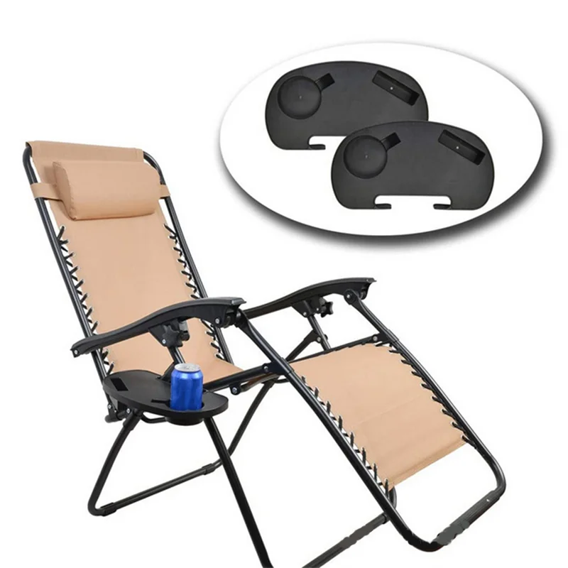 Folding Chair Tray Beach Chair Cup Holder Portable Breakfast Tray For outdoor camping Recliner Tray Chair Side Tray Drink Holder