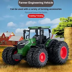 1: 24 Farm Tractor Trailer Transport Vehicle Simulation Agricultural Machinery Inertia Engineering Vehicle Boy Car Toy GiftNew Y