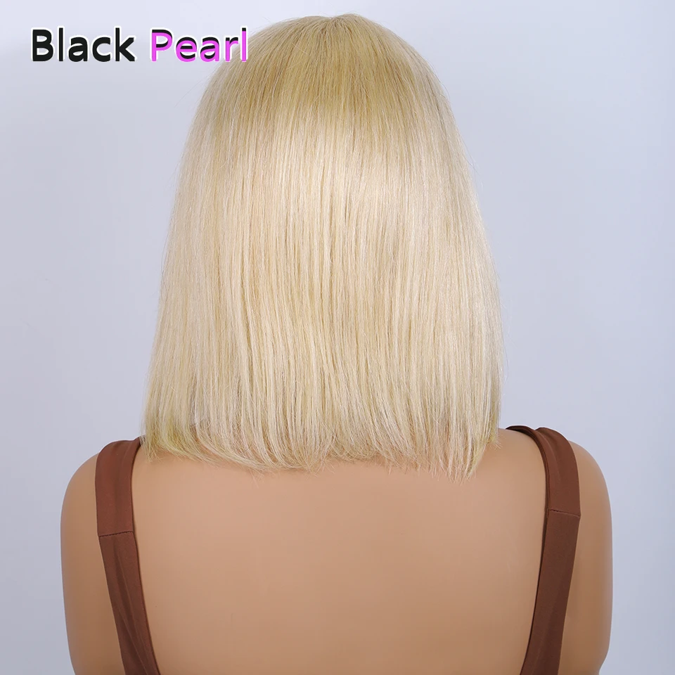 مستقيم قصير بوب شعر مستعار 13*5*2 T جزء الدانتيل الجبهة خصلات الشعر المستعار الإنسان بيرو 180% D 613 العسل شقراء الدانتيل الجبهة خصلات الشعر المستعار الإنسان #4