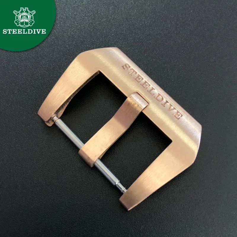 STEELDIVE Adaptation Mechanical Bronze Buckle 20 22MM Watchband Buckle Brass Vintage Hand Watch Accessories