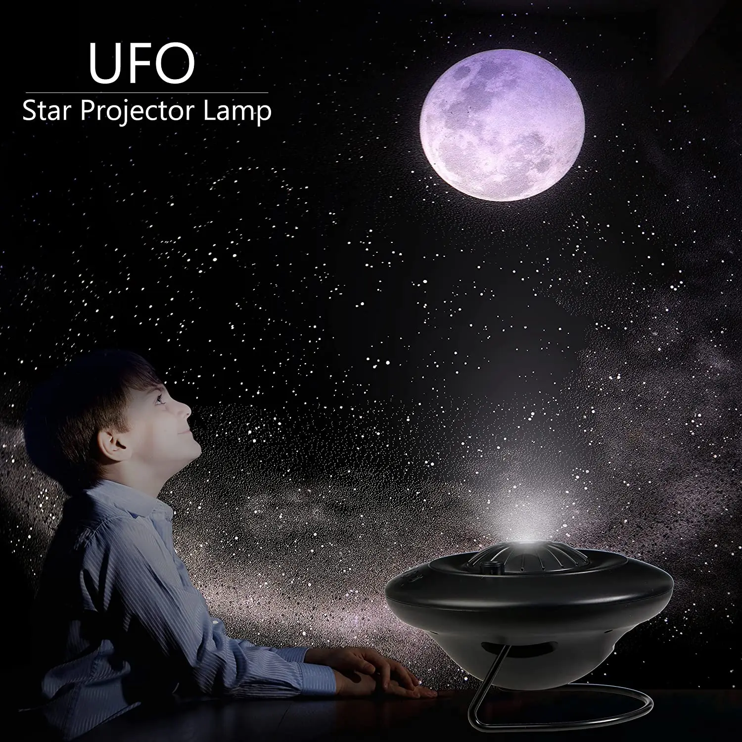 8 in 1 LED UFO Star Projector Night Light Projection Galaxy Starry Sky Rechargeable Projector Lamp Kids Room Ceiling Decoration