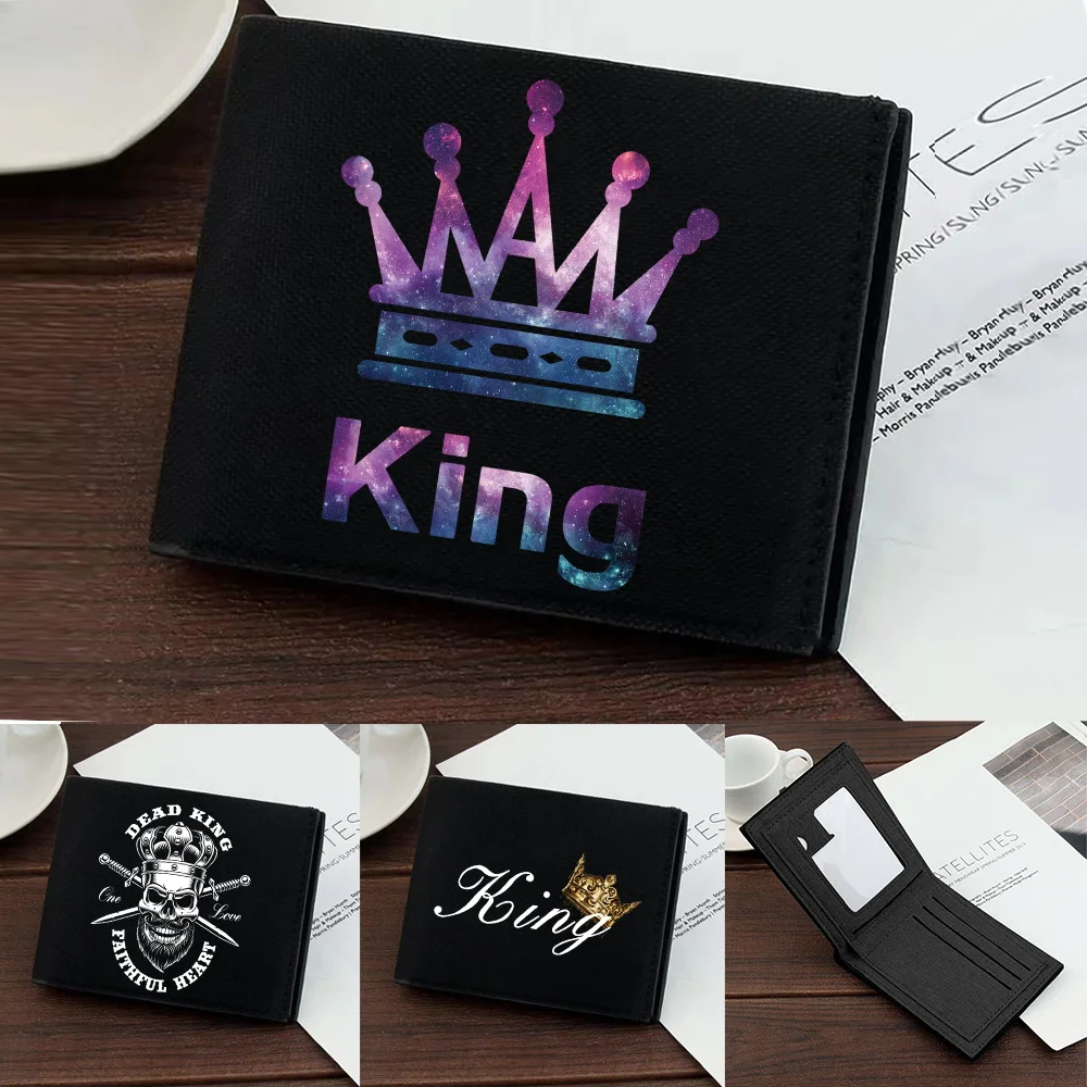 

Short Wallet Bank Holder Purse Simple and Durable Black Pocketbook Credit Card High-quality Organizer Bag King Series