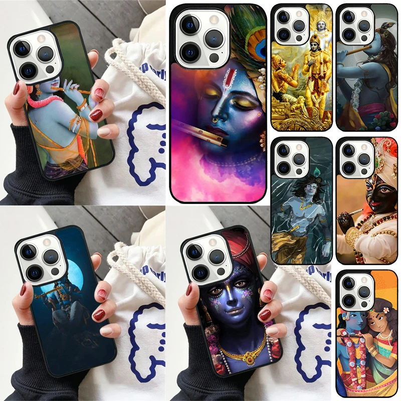 Indian God Lord Krishna Cover For iPhone 16 13 14 15 Pro Max 12 Mini 11 15 Pro Max 6 7 8 Plus Max SE 2020 Phone Case