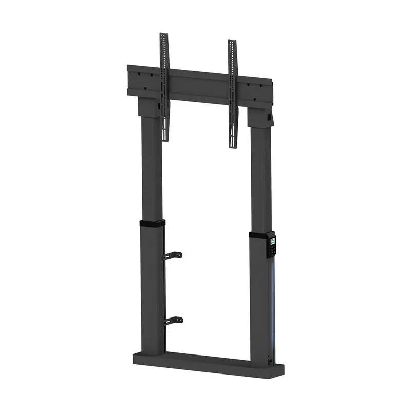 【】Height Adjustle Motorized LCD TV Floor Stand Mount Mobile TV Trolley Cart