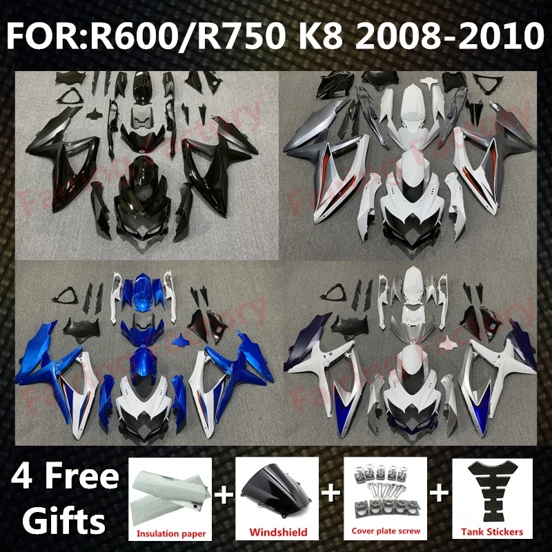 Komplettes Motorrad-Verkleidungsset passend für GSXR600 GSXR750 gsx600r gsx750r 2008 2009 2010 K8 Verkleidungskits zxmt