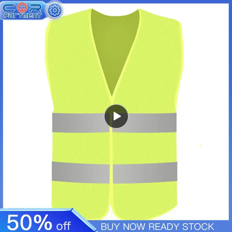 Car Reflective Clothing For Safety Traffic Safety Vest Yellow Visibility High Visibility Outdoor Running Cycling Sports Vest