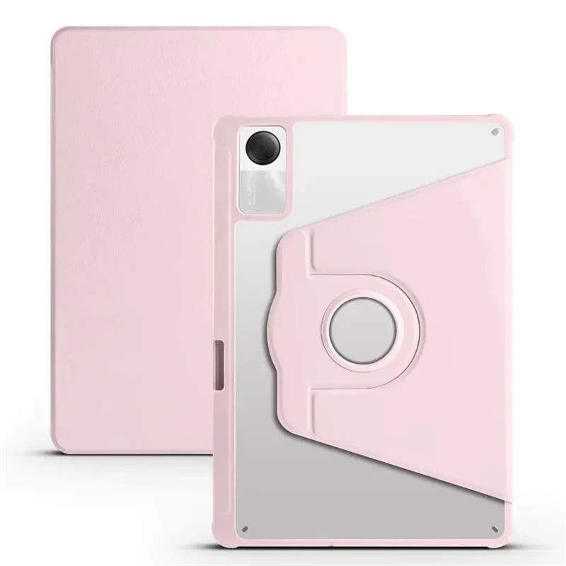 Gefenis For Redmi Pad SE Case 11 Inches 360 Rotating Acrylic Clear Hard Tablet Cover For Funda Redmi Pad Se Cover With Pencil Ho