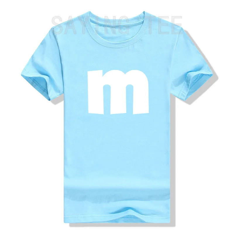 Letter M, A, T Groups Halloween Matching Team Easy Lazy Costume T-Shirt Humor Funny Alphabet A Chipmunk Couples Graphic Outfit