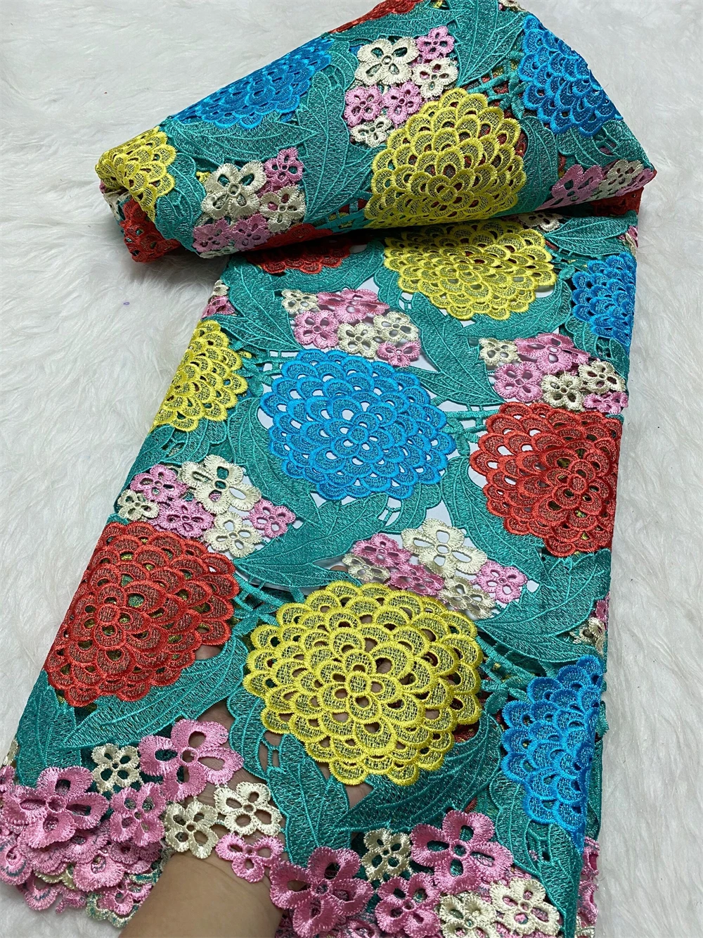 

Tulle Lace Fabric for Sewing Dress, Damask Cotton, High Quality, Pure Embroidery, Wedding Party, Nigerian, 5Yard, 2025,