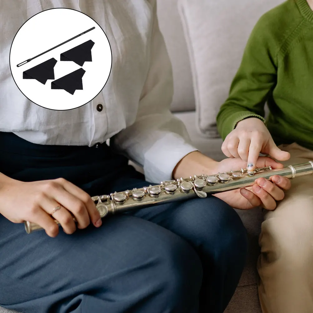 

1 set Cleaning Rod Cloth Flute Clarinet Maintenance Kit Reusable Musical Instruments Cleaning Supplies