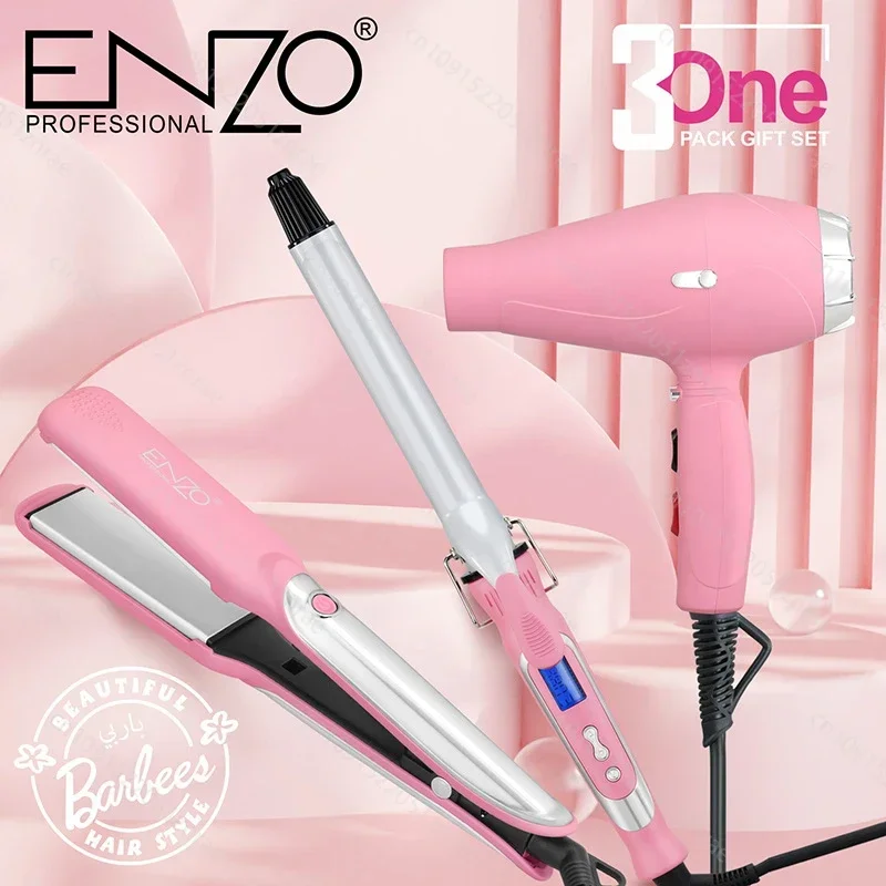 ENZO Professional Hair Dryer Curling Iron Hair Straightener Styling Tools Multi Set Negative Ions Powerful Wind Salon/Barber