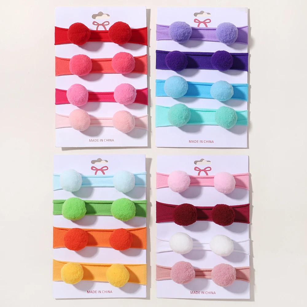 

4pcs/Set Colorful Nylon Baby Headbands Elastic Hair Bands for Kids Cute Soft Turban Accessories for Children's Haircare