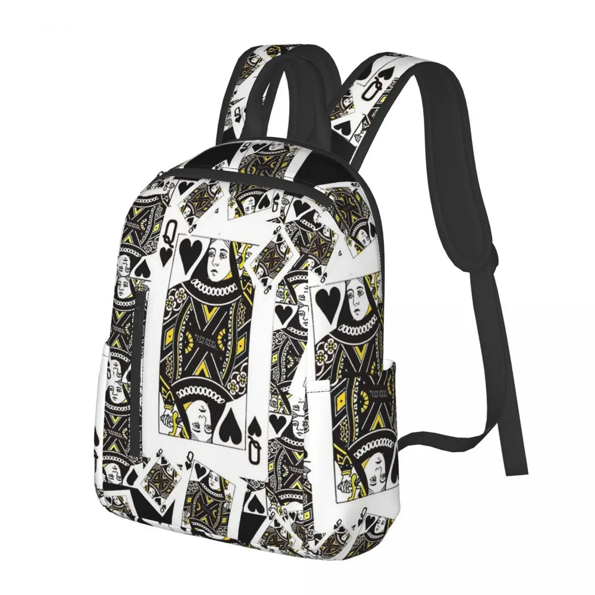 Casino Nights Red Queen Of Hearts Student Backpack School Bag Hiking Travel Daypack for Men Women Bookbag Shoulder Bags