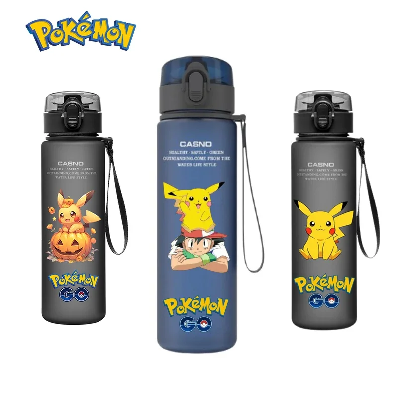 Halloween Pokemon Water Cup 560ml Pikachu Water Glass Children's Cute Gengar Plastic Outdoor Sports Large Capacity Water Bottle