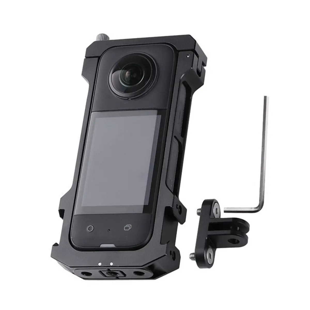 For Insta 360 X3 Metal Protective Cage with Cold Shoe Mount Panoramic Action Camera Case