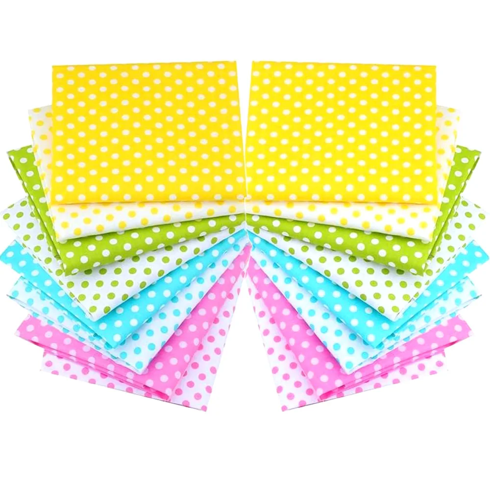Klassischer Twill-Stoff mit Punktmuster, 100% Baumwolle, sicher und langlebig, für Patchwork, Puppenkleidung, handgemachte Geschenke, Grußkarten.