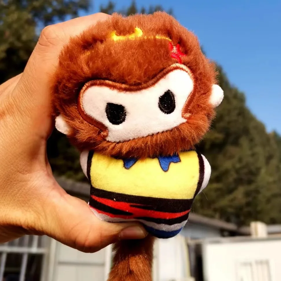 Anime Plush Doll Monkey King Toy Stuffed Animal Keychain Strap Bag Hanging Accessories