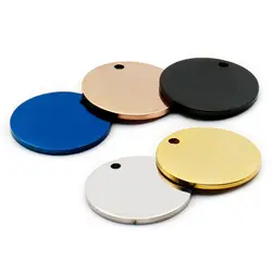 Wholesale 100Pcs/Lot Blank Stainless Steel Polish Round Tags Pendant For Key DIY Necklace Jewelry Accessories Anti-lost Tags