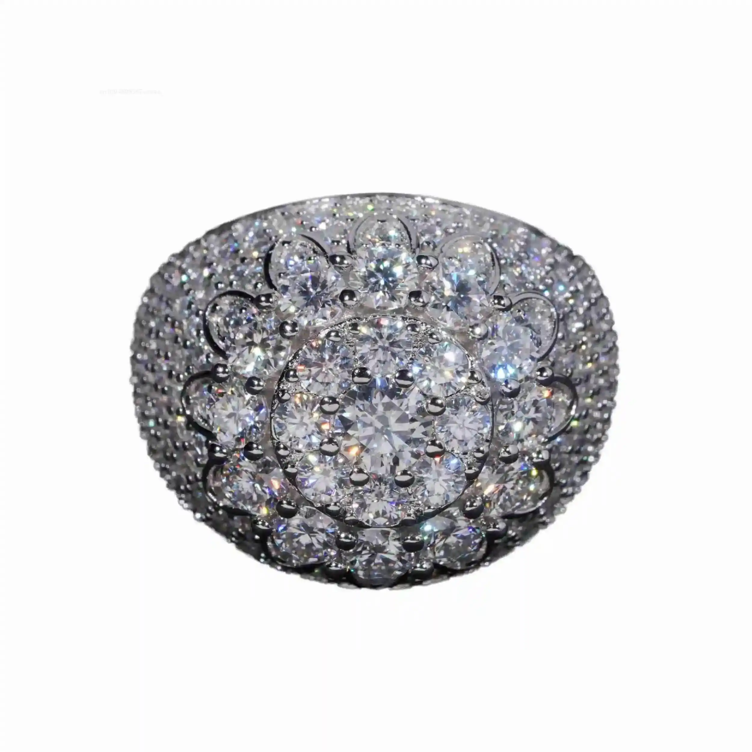 

Custom 925 Sterling Silver Cuban Ring VVS Gold-Plated Fashion Design Band Adjustable Size Hip Hop Jewelry with Moissanite