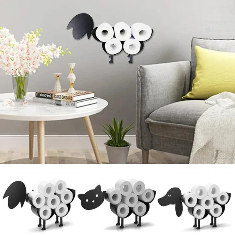 sheep-cat-dog-toilet-roll-holder-paper-holder-bathroom-free-standing-iron-paper-towel-stand-tissue-storage-rack-organizer-shelf