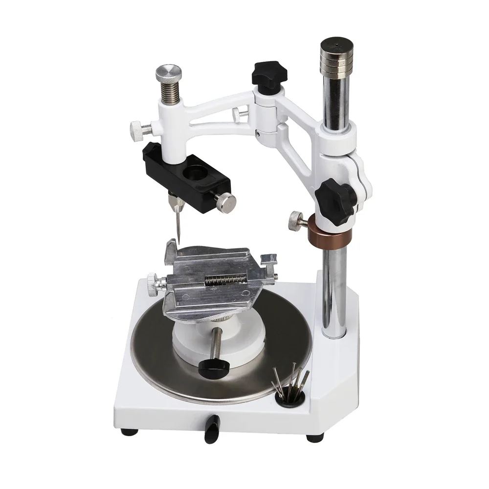 Den tal Lab Fully Ajustable Parallel Surveyor Equipment With 6pcs Attached Exchangeable Spindle Tools Handpiece Holder Machine