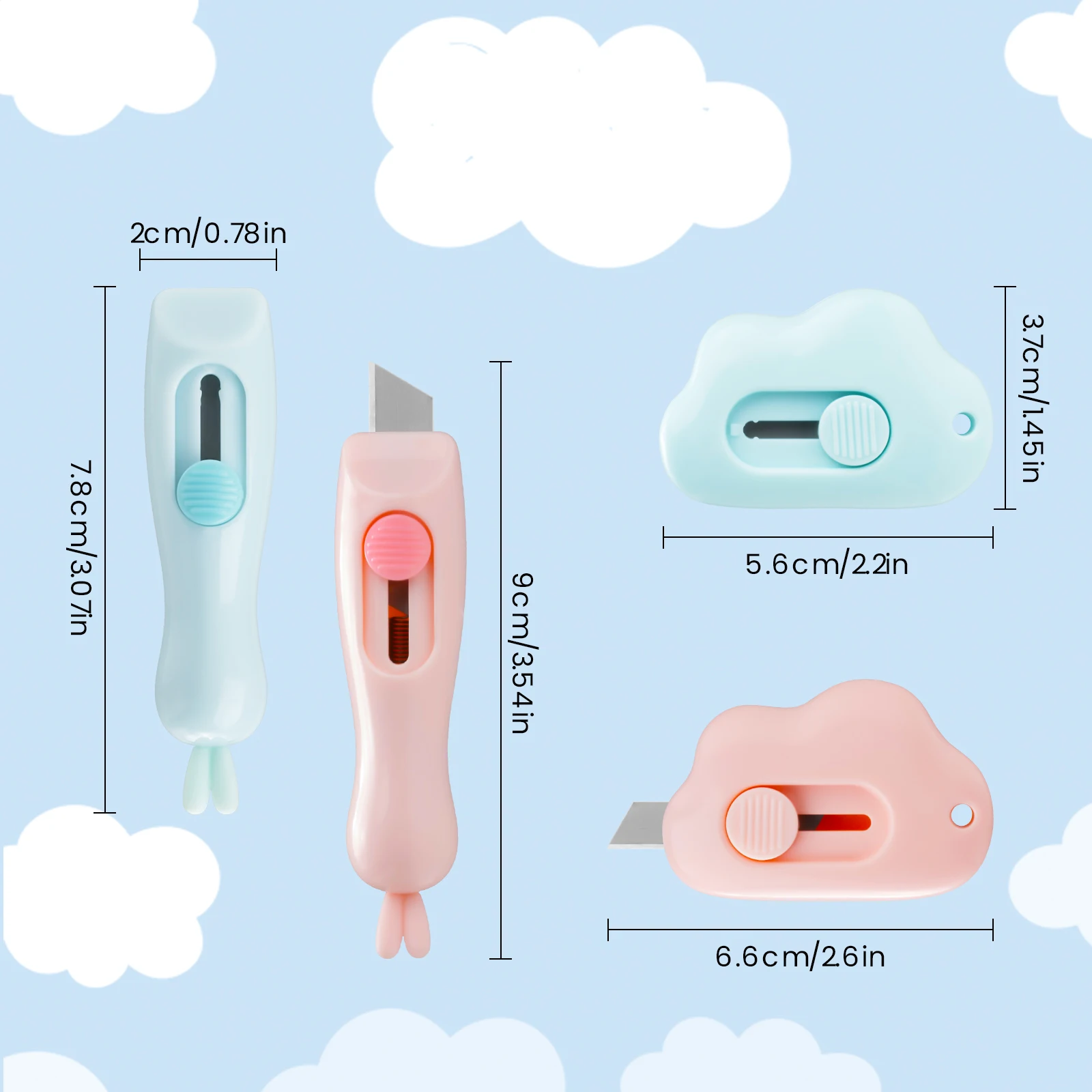 Cute Mini Art Knife Cloud Shape Portable Utility Knife Paper Express Unpacking Envelope Cutting Cutter Box Openner Stationery