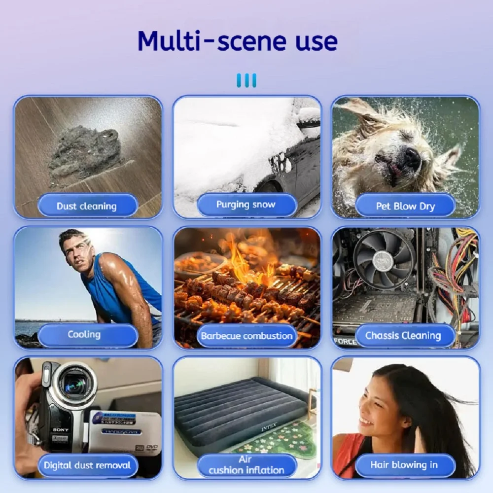 Poderoso ventilador de ar forçado, X11Pro Max, 990000 RPM, com display LED, velocidade do vento de 75 metros por segundo.máquina elétrica sem escova.