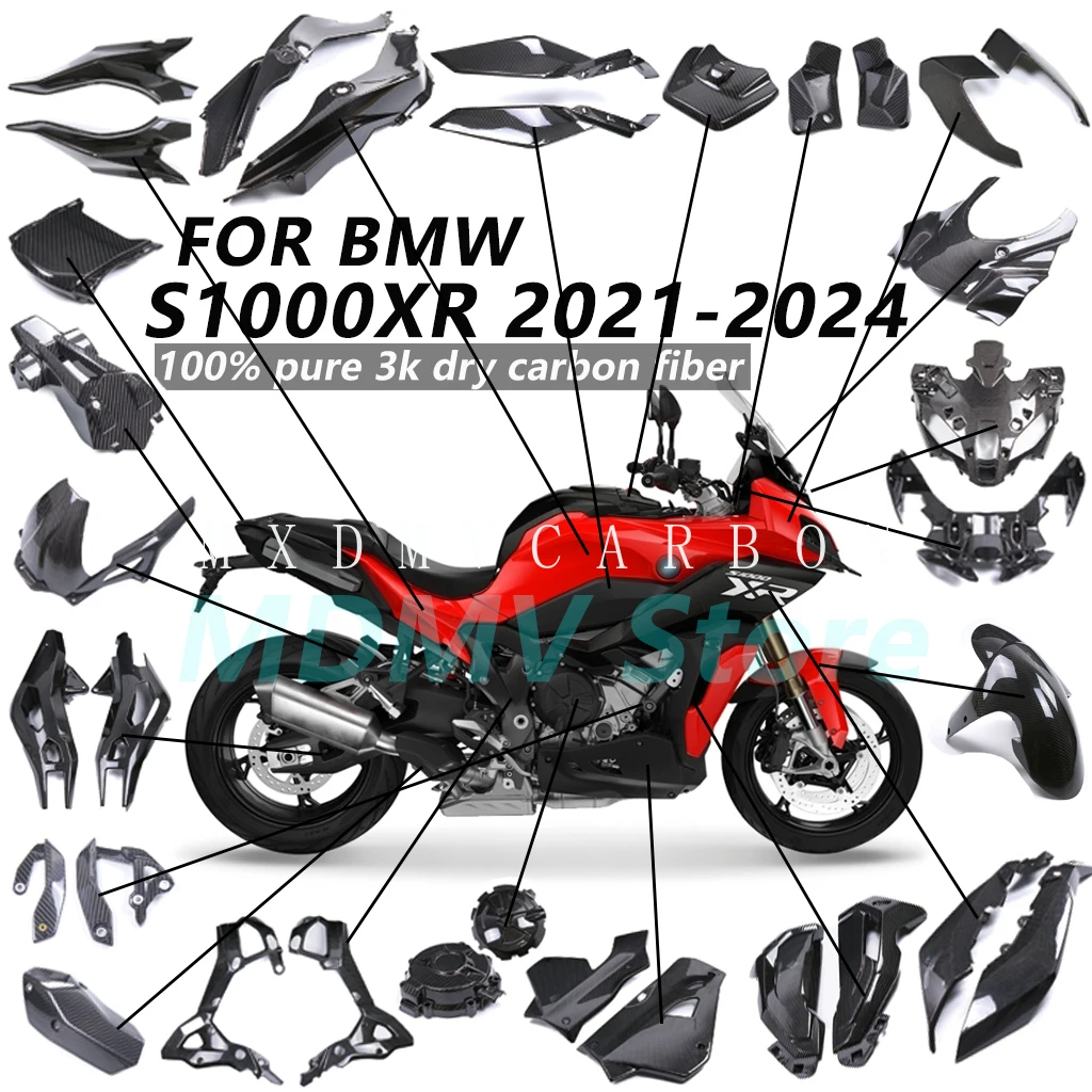 

For BMW S1000XR 2023 2022 2021 Motorcycle Parts 3K Carbon Fiber Fender Fuel Tank Cover Side Panel Fairing Bike Full Fairing Kits