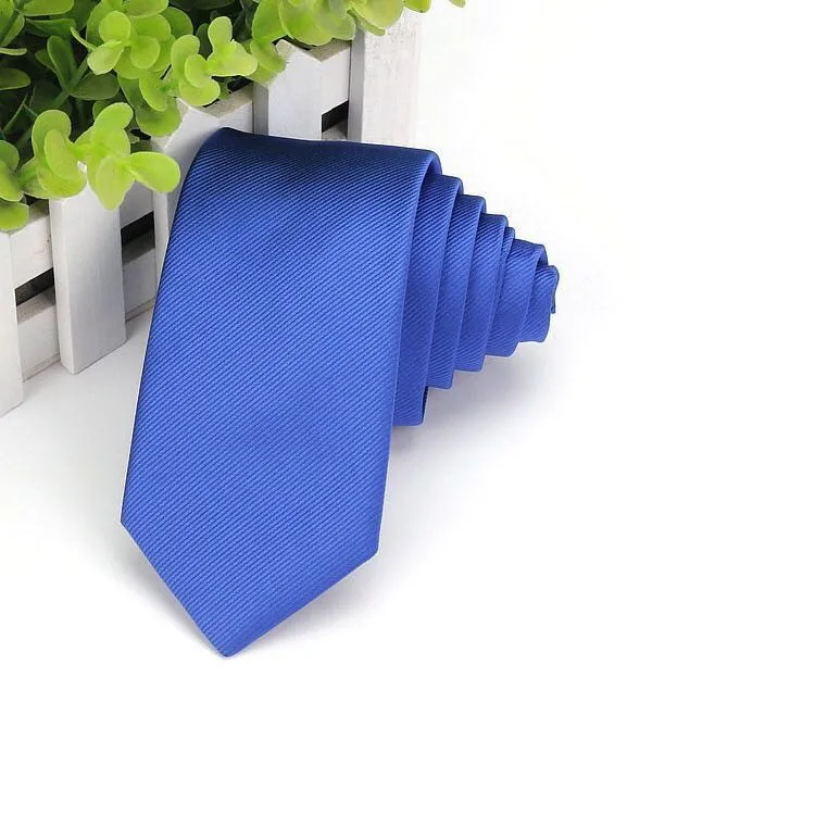 

Korean version of solid colored tie for men's casual casual formal wear, young narrow DK college style black fine thread tie