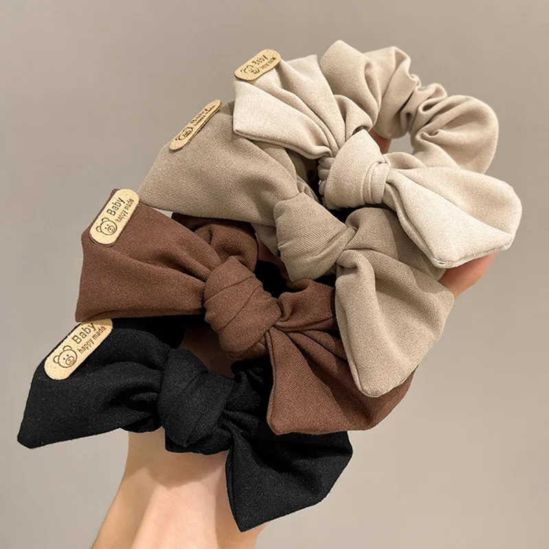 New Bowknot Elastic Scrunchies Bow Hairbands Women Ponytail Holder Hair Ties Hair Rope Rubber Bands Headwear Hair Accessories