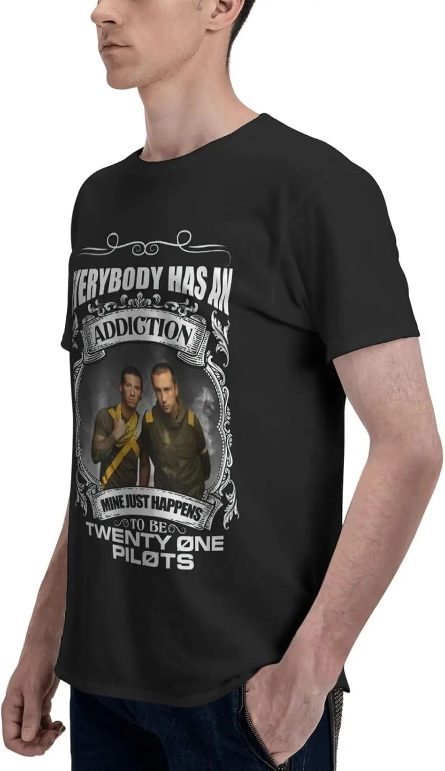 Twenty One Music Pilots Mens and Women Music Fans Touring Shirt Novelty Cotton Short Sleeve T Shirts TopBlack - view 2