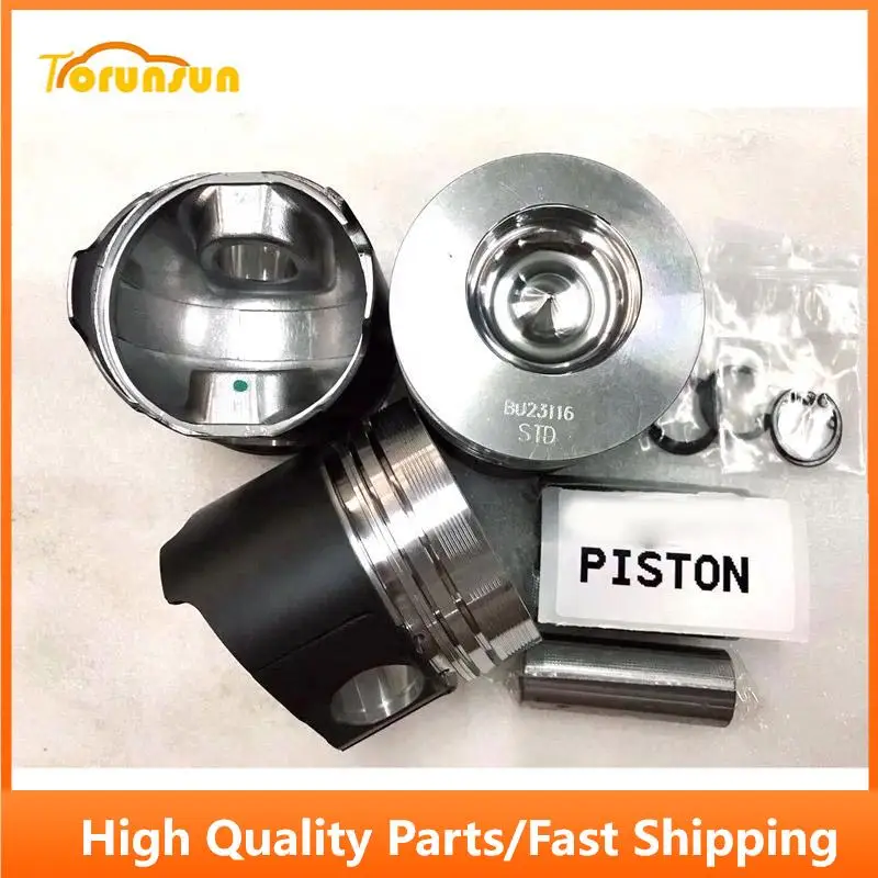 

New 3 Sets STD Piston Kit With Ring 119812-22080 Fit For Yanmar 3TNC80 Engine 80MM