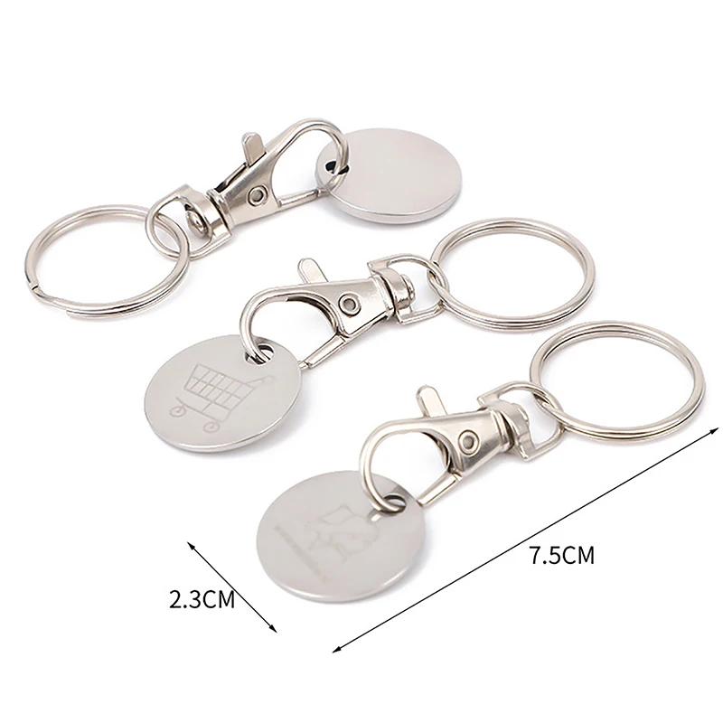 Shopping Trolley Remover Key Ring Token Chip With Carabiner Hook Practical Metal Portable Durable Universal Supermarket 5 Colors