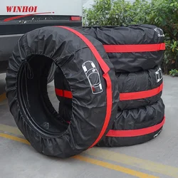 4PCS 13-18/19-22inch Spare Wheel Cover Wheels Waterproof Auto Car 4x4 Portable Spare Tire Storage Cover Dust-proof Protector