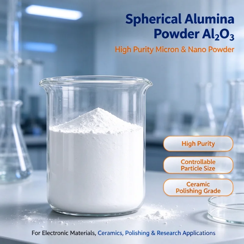 Spherical Alumina Powder Al₂O₃, High Purity Micron & Nano Alumina Powder, Ceramic Polishing Powder for Industrial & Research Use