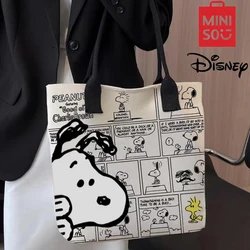 Torba płócienna z serii mini Disney damska torba o dużej pojemności kreskówka Snoopy torebka z nadrukiem torba wypoczynkowa upominki świąteczne