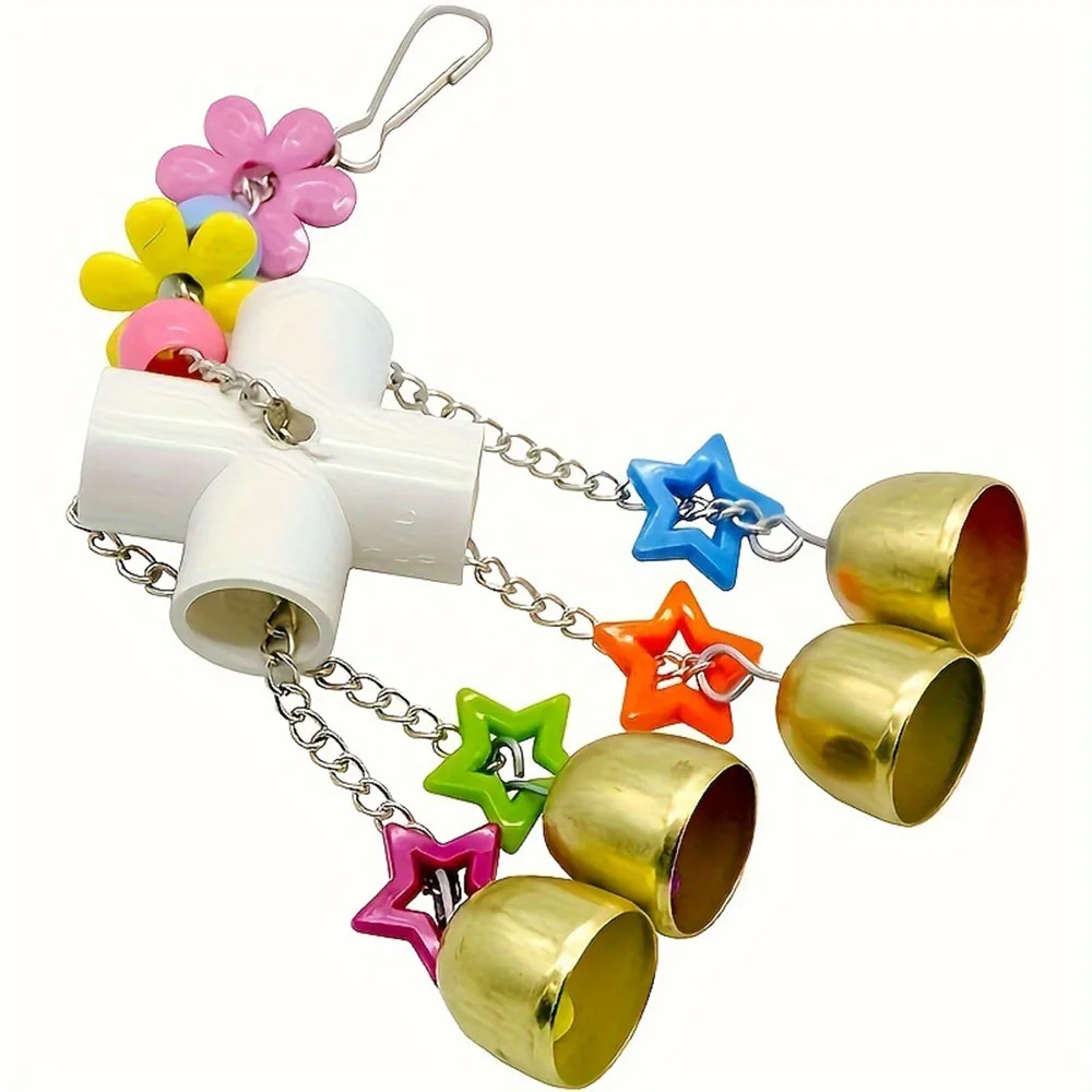 1 Set Vogelkäfig-Glocken, Dekorationsanhänger für Vogelkäfige, Papageien-Glockenspielzeug – Detail 4