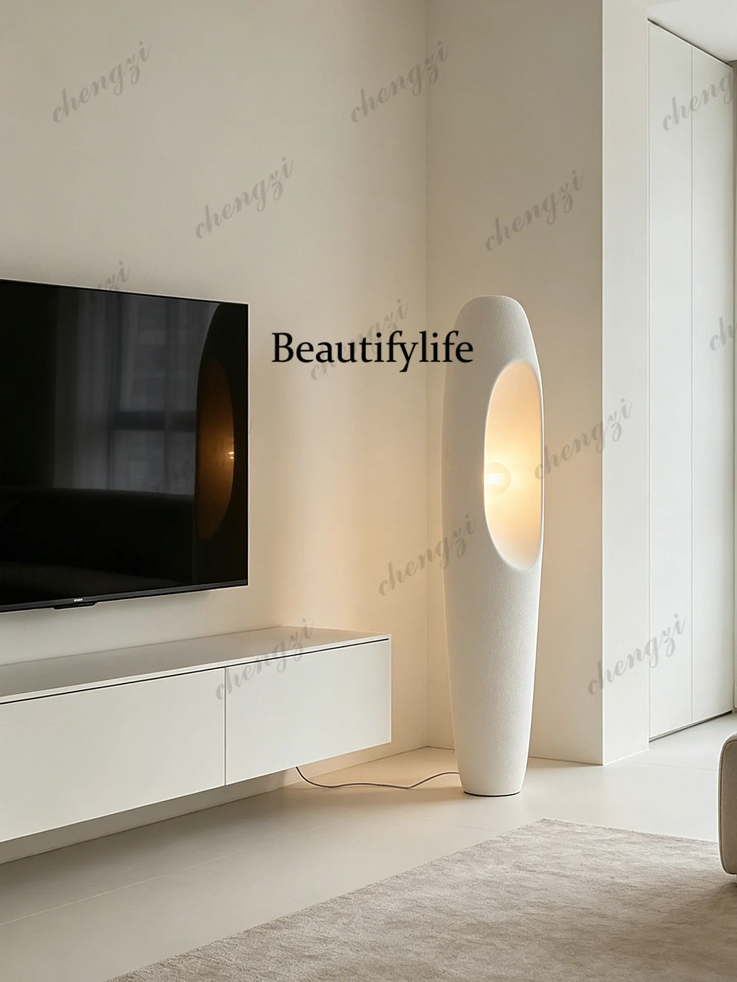 Wabi Sand Wind Minimalist Floor Lamp Advanced Art, Living Room, Bedroom, Homestay Atmosphere Vertical Lamp