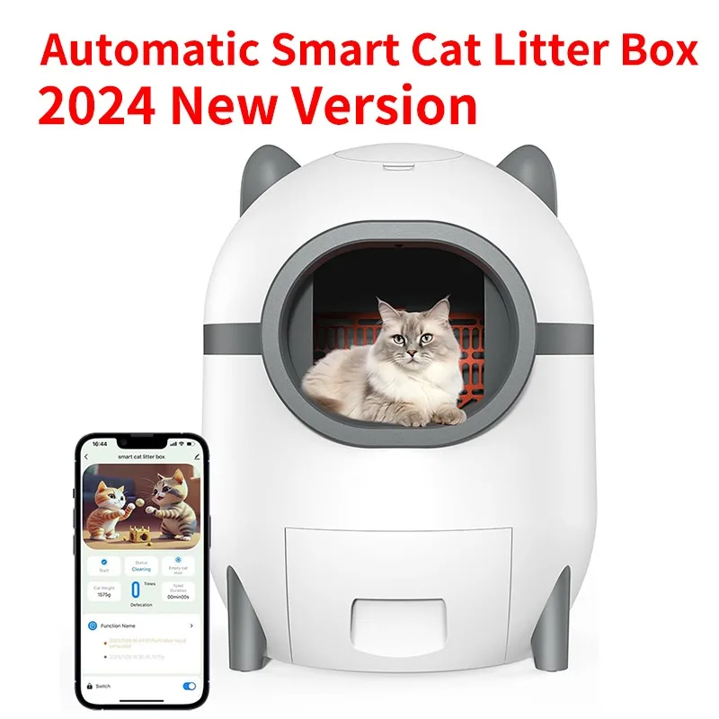 

Automatic Smart Cat Litter Box Self Cleaning Fully Enclosed 2024 New Version English Pet Toilet Litter Tray Areneros Para Gato