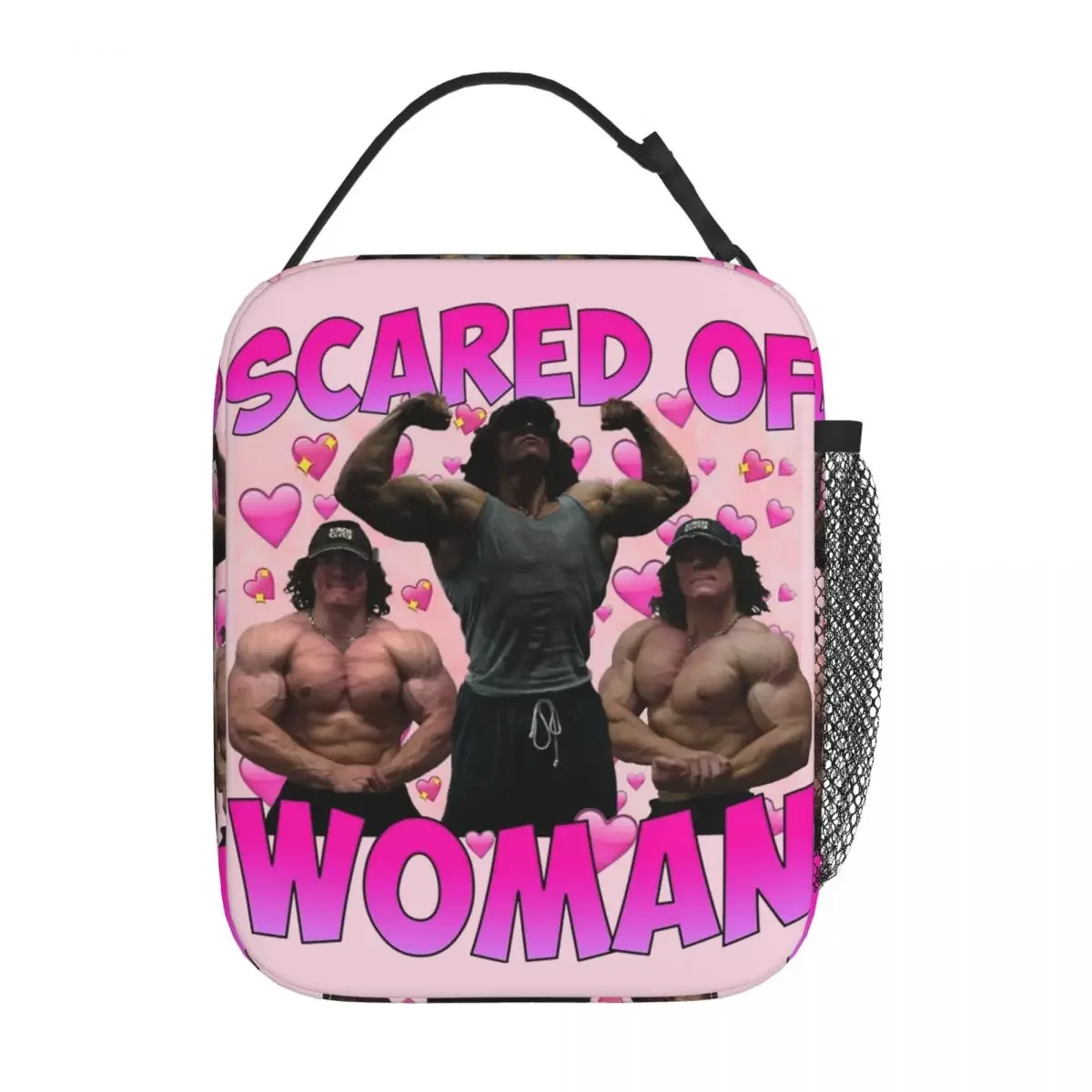 Sam Sulek Scared Of Woman Thermal Insulated Lunch Bags for Travel Humor Portable Food Bag Men Women Cooler Thermal Lunch Boxes