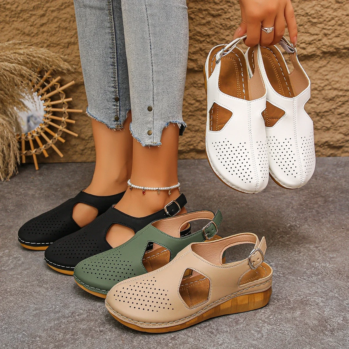 

2025 женские удобные сандалии, летние летние удобные туфли на танкетке с открытым носком, женские роскошные сандалии на платформе, Zapatos De Mujer